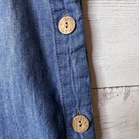 Universal Thread Dress Womens Size Medium Chambray 100% Cotton Button Detail - Picture 6 of 16